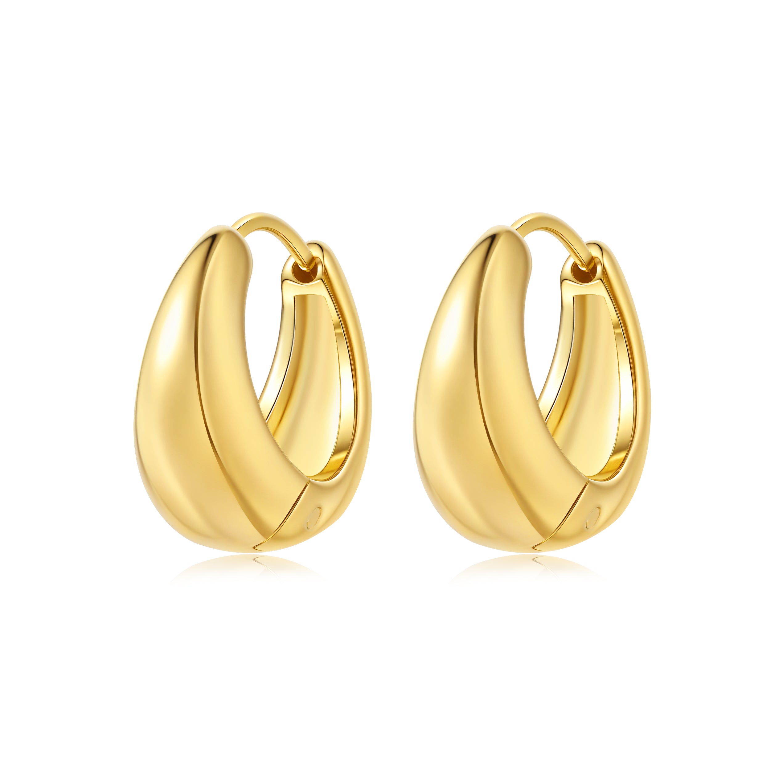 gold Lucia stainless steel waterproof chunky small hoop earrings