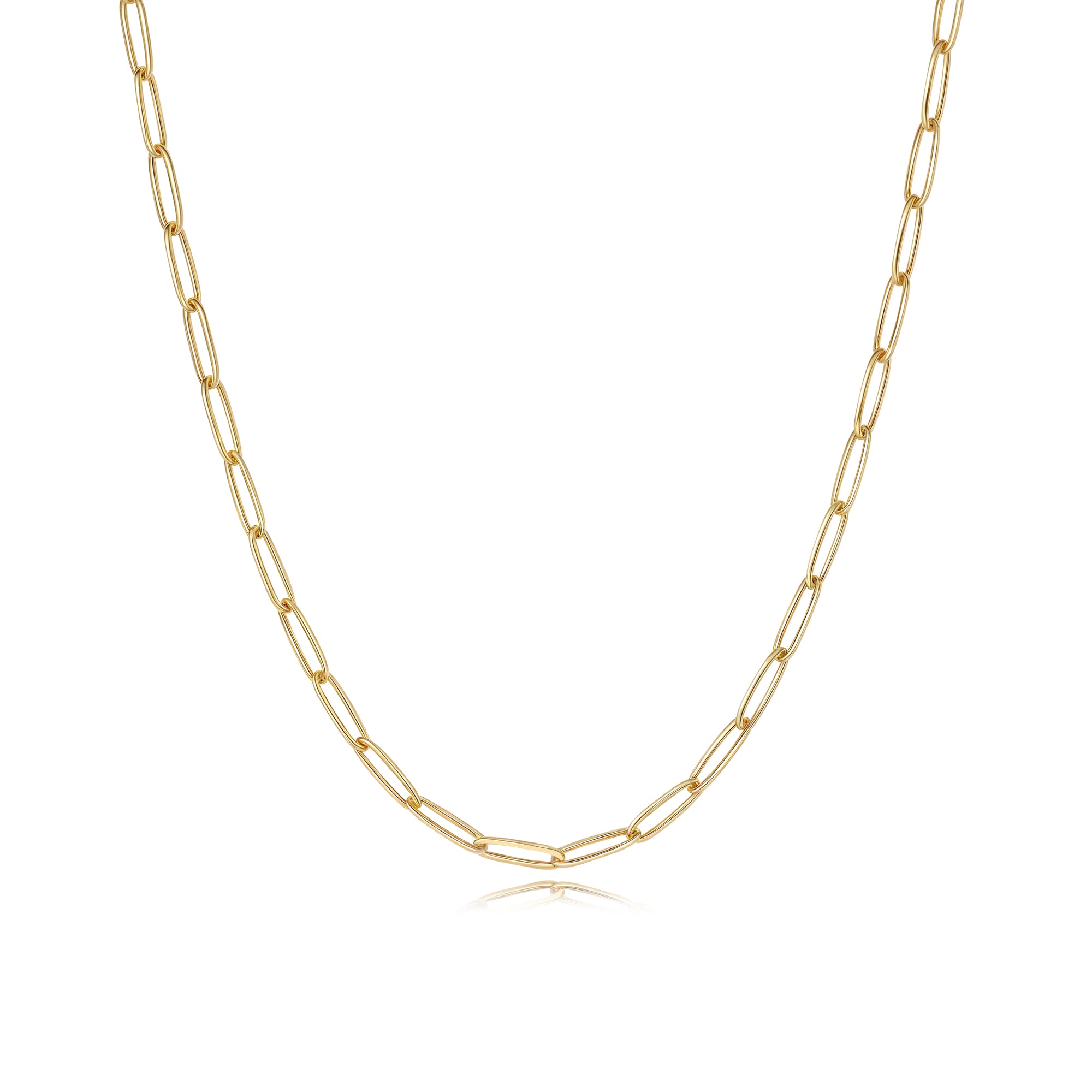 gold waterproof stainless steel link necklace