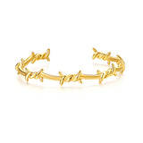 gold waterproof stainless steel barbed wire bangle