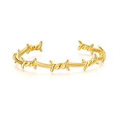 gold waterproof stainless steel barbed wire bangle