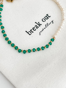 Green Pearl & Bead Bracelet