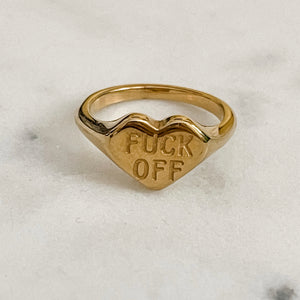 Gold F*ck Off Ring