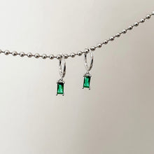Load image into Gallery viewer, Sterling Silver and Gold Green Gem Earrings
