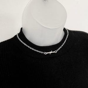 Silver Barbed Wire Necklace