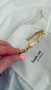 Gold Barbed Wire Bangle Bracelet