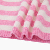 Striped Triangle Heavyweight Scarf in Light Pink/Cream