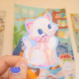 Dagger Cat Vinyl Holo Sticker