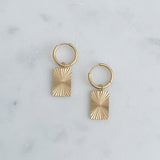 Rectangle Sunburst Earrings