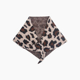 Leopard Print Triangle Scarf in Beige