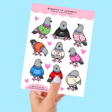 Pigeons In Jumpers Sticker Sheet