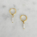 Three Pearl Charm Earrings