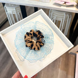 SALE - Mini Blue / Leopard Scrunchie