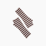 Cream/Brown Long Striped Wrist Warmer