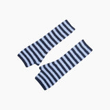 Navy Blue/Denim Blue Long Striped Wrist Warmer