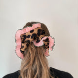 Pink Leopard Scrunchie