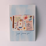 Junk Journal Girl A6 illustrated Postcard