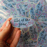 Girl of the Year Glittery Vinyl Sticker