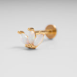 Gold Opal Flat Back Stud Earrings