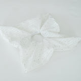 White Square Scrunchie