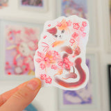 Sakura Cat Holo Sticker