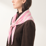 Striped Triangle Heavyweight Scarf in Light Pink/Cream