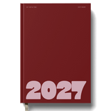 2027 A5 Diary - Week-to-View - Bold Year Burgundy & Pink
