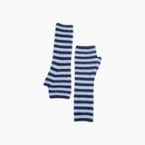 Navy Blue/Denim Blue Long Striped Wrist Warmer