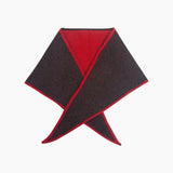 Contrast Trim Triangle Heavyweight Scarf in Brown/Red