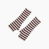 Cream/Brown Long Striped Wrist Warmer