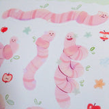 Fairy Worms Vinyl Sticker Sheet
