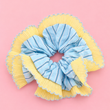 Blue & Yellow Stripe Scrunchie