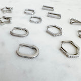 Silver Geo Sample Hoops