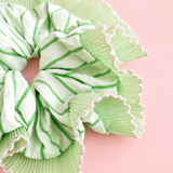 All Green Stripe Scrunchie
