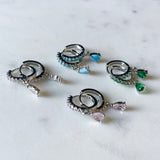 Silver Stone drop huggie samples