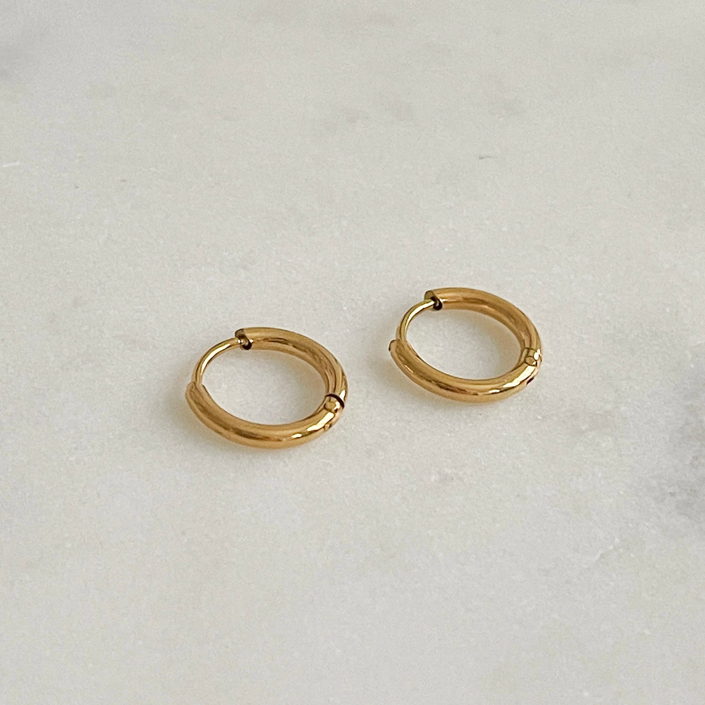 Small Gold Hoops at Break Out Jewellery 