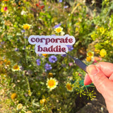 Corporate Baddie Holographic Vinyl Sticker