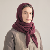 Plain Hooded Scarf in Berry