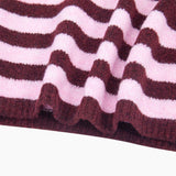 Striped Triangle Heavyweight Scarf in Berry/Pink