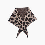 Leopard Print Triangle Scarf in Beige