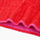 Contrast Trim Triangle Heavyweight Scarf in Red/Pink
