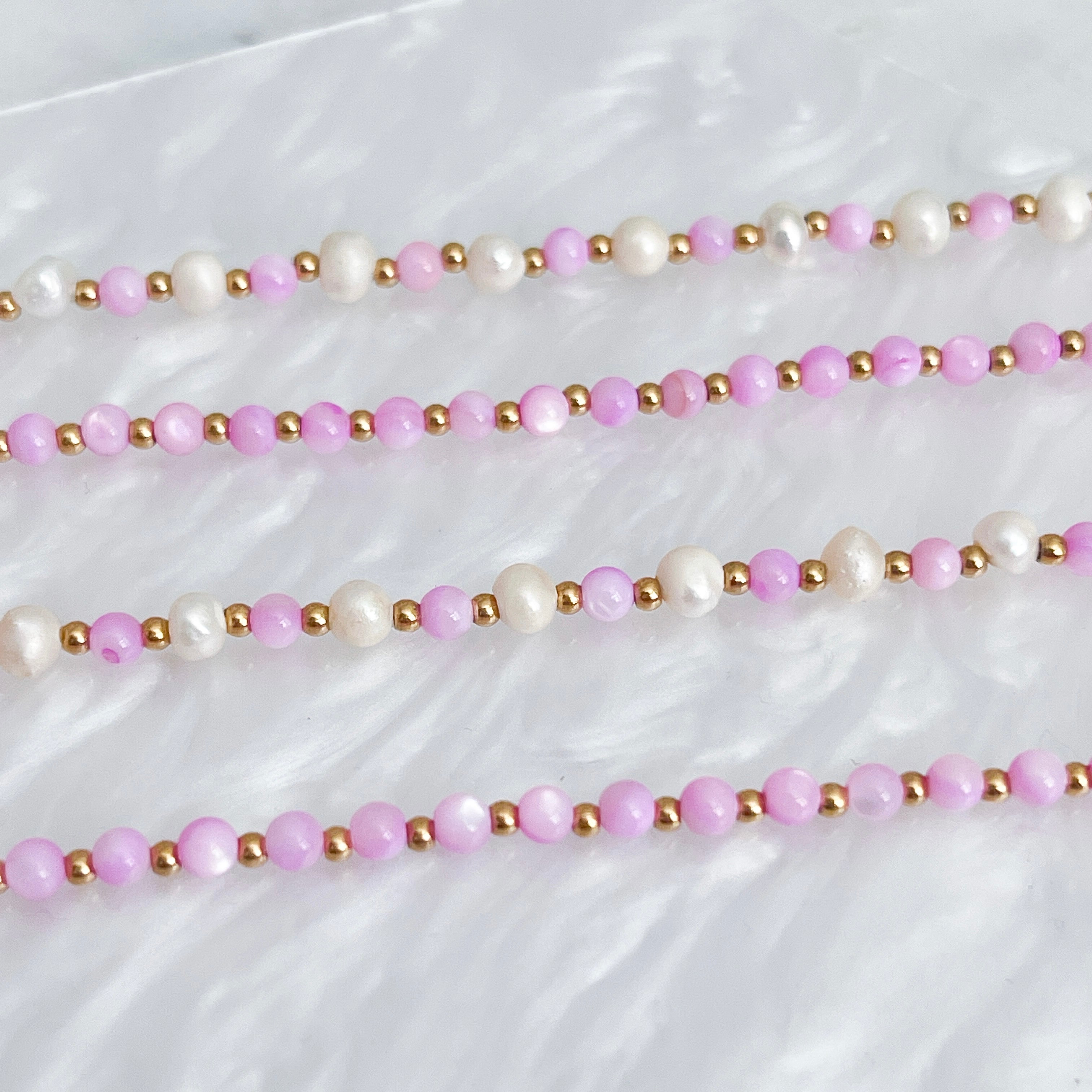 bead jewellery | pink bracelet | pink necklace | bead necklace | bead bracelet | womens jewellery | waterproof jewellery | trending jewellery | jewellery under £40 | jewellery for gifts | gold jewellery | silver jewellery | stainless steel jewellery