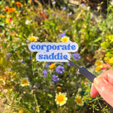Corporate Saddie Holographic Vinyl Sticker