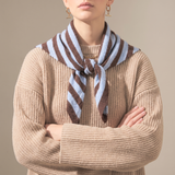 Striped Triangle Heavyweight Scarf in Brown/Blue