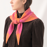 Check Triangle Heavyweight Scarf in Orange/Pink