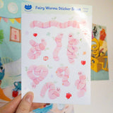 Fairy Worms Vinyl Sticker Sheet
