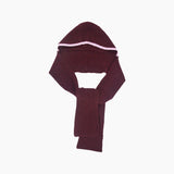 Contrast Trim Hooded Scarf in Berry/Pink
