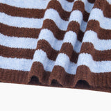 Striped Triangle Heavyweight Scarf in Brown/Blue