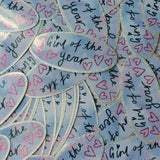 Girl of the Year Glittery Vinyl Sticker