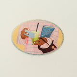 Matcha Girl Glittery Vinyl Sticker
