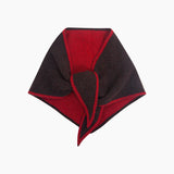 Contrast Trim Triangle Heavyweight Scarf in Brown/Red